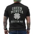 The Green Monsta Boston Irish Pride Distressed Clover Men's Back Print T-Shirt