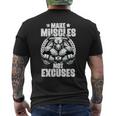 Hacer Músculos No Excusas Entrenamientos Gimnasio Cotizaciones Gimnasio Fitness Camiseta Hombre Estampado Espalda