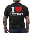 I Heart Love Ladyboys Asia Lover Thailand Ladyboy Men's Back Print T-Shirt