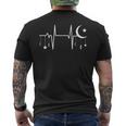 Heartbeat Of Faith – Islamic Crescent And Lantern T-Shirt mit Rückendruck