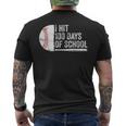 I Hit 100 Days Of School Baseball 100Th Day Of School Boys Men's T-shirt Back Print