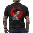 Impresionante Geisha Samurai Pintura Japonesa Tradicional A Camiseta Hombre Estampado Espalda