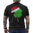 Irish Shamrock Lucky Clover Christmas Holiday Party T-Shirt Men's Back Print T-Shirt