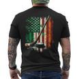 Irish Usa Flag Leprechaun Lucky Hockey St Patrick's Day Men's T-shirt Back Print