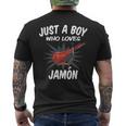 Just A Boy Who Loves Jamon Jamon Camiseta Hombre Estampado Espalda