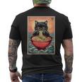 Kawaii Cat Anime Cat Ramen Graphic Japanese Men's T-shirt Back Print