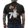Kids Penguin Birthday 7 Penguin 7th Birthday Outfit Penguin Party Men's Back Print T-Shirt