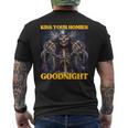 Kiss Your Homies Goodnight Cringe Hard Skeleton Meme T-Shirt mit Rückendruck