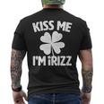 Kiss Me I'm IRizz Irish Rizz Lucky Saint Patricks Day Clover Premium Men's Back Print T-Shirt