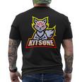 Kitsune Máscara Con Logotipo De Fox De 9 Colas Camiseta Hombre Estampado Espalda