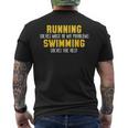 La Course À Pied Résout La Plupart De Mes Problèmes De Natation Et Résout Le Reste T-shirt imprimé au dos