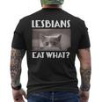 Lesbians Eat What Scared Kitten LGBT Men's Back Print T-Shirt