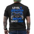 Level 9 Unlocked Awesome Since 2016 9Th Birthday Gaming Men's T-shirt Back Print