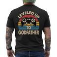 Leveled Up To Godfather Retro Promocionado A Padrino Regalo Camiseta Hombre Estampado Espalda