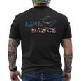 Line Dance Cowboy Hat Usa Flag S T-Shirt mit Rückendruck