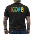 Love Peace Sign Symbol World Planet Freedom Hippie Kindness Men's Back Print T-Shirt