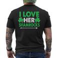 I Love Her Shamrocks St Patricks Day Couples Outfits Men's T-shirt Back Print
