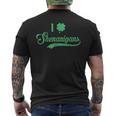 I Love Shenanigans Mixed Clover Shamrock StPatrick's Men's Back Print T-Shirt