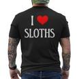 I Love Sloths I Heart Sloths Three Toed Tree Sloth Lover Men's Back Print T-Shirt