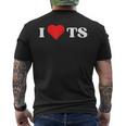 I Love Ts I Heart Ts Y2k Aesthetic Red Heart Camiseta Hombre Estampado Espalda