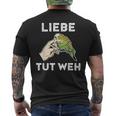 Lustiges Wellensittich Liebe Tut Weh T-Shirt mit Rückendruck