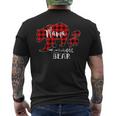 Mama Bear Buffalo Red Plaid Christmas Pajama Family Outfits Men's Back Print T-Shirt