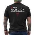 Mein Fick Dich Kommton Herzen Humour Sarcasm T-Shirt mit Rückendruck