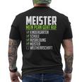 Meister Saying World Therrschaft Graduation Meister T-Shirt mit Rückendruck