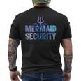 Mermaid Security Dad Mermaid Family Mermaid Squad T-Shirt mit Rückendruck