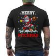 Merry Christmas Pitchmas Pitcher Softball Costume Player Men's Back Print T-Shirt