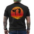 Muay Thai Retro Vintage Martial Arts Combat Boxing Sport Men's Back Print T-Shirt