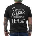 All I Need Is Jesus And A Cup Of TeaMen's Back Print T-Shirt