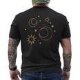 Night Star Moon Sun Sky Stars Esoteric Astrology T-Shirt mit Rückendruck