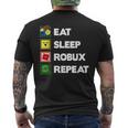 Noob And Professional Gamer Eat Sleep Robux Repeat Men's T-shirt Back Print