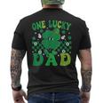 One Lucky Dad Father Irish Clovers St Patrick's Day Men's T-shirt Back Print