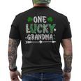 One Lucky Grandma St Patricks Day Shamrock Lucky Clover Men's Back Print T-Shirt