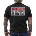 Papa Warning Sign May Nap Suddenly Men's T-shirt Back Print