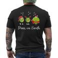 Peas On Earth Peace On Earth Christmas Pun Premium Men's Back Print T-Shirt
