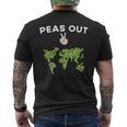 Peas Out Hip World Peace On Earth Pun Achieved World Peas Premium Men's Back Print T-Shirt