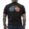 Puritan CO Vintage US Flag Sunglasses Men's Back Print T-Shirt