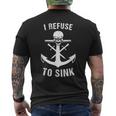 I Refuse To Sink De Entrenamiento De Gimnasio Con Calavera De Ancla Camiseta Hombre Estampado Espalda