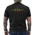 Reggae Heartbeat Pulse Frequency Music Wave Colours T-Shirt mit Rückendruck