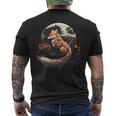 Renard Rouge Clair De Lune Japonais Sakura Fleur De Cerisier T-shirt imprimé au dos