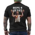 Reps 4 Jesús En El Gimnasio Reps 4 Jesus In The Gym Sin Mangas Camiseta Hombre Estampado Espalda