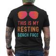 Resting Beach Face With Sunset Polarized Sunglasses Vacation Tank Top Men's Back Print T-Shirt