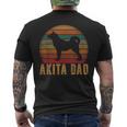 Retro Akita Dad Akita Daddy Dog Owner Pet Father Men's T-shirt Back Print