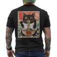 Retro Cat Ramen Japanese Graphic Kawaii Cat Anime Men's T-shirt Back Print