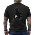 Retro Divertido Perro Amante De La Guitarra Rock Perro Tocando La Guitarra Camiseta Hombre Estampado Espalda