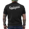 Retro Swoosh Job Title Geologist Camiseta Hombre Estampado Espalda