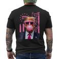 Retro Trump Bubble Gum Pink Usa Flag Trump Won 2024 Men's T-shirt Back Print